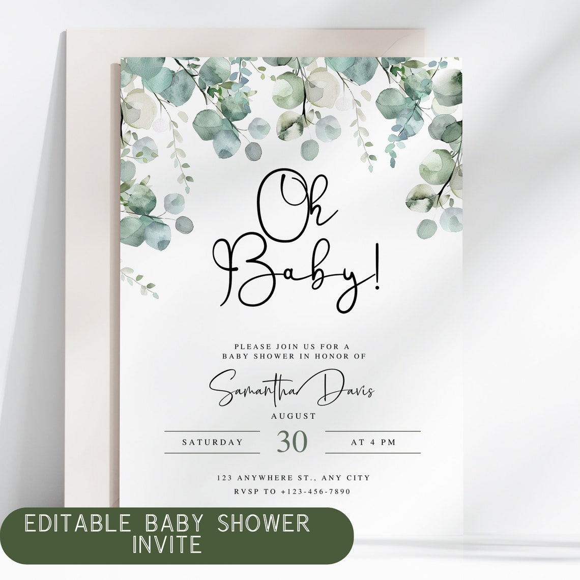 Eucalyptus Baby Shower Bundle Eucalyptus Baby Shower Games Eucalyptus ...