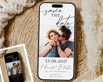 Modern Photo Save The Date Evite Template (Digital Download)
