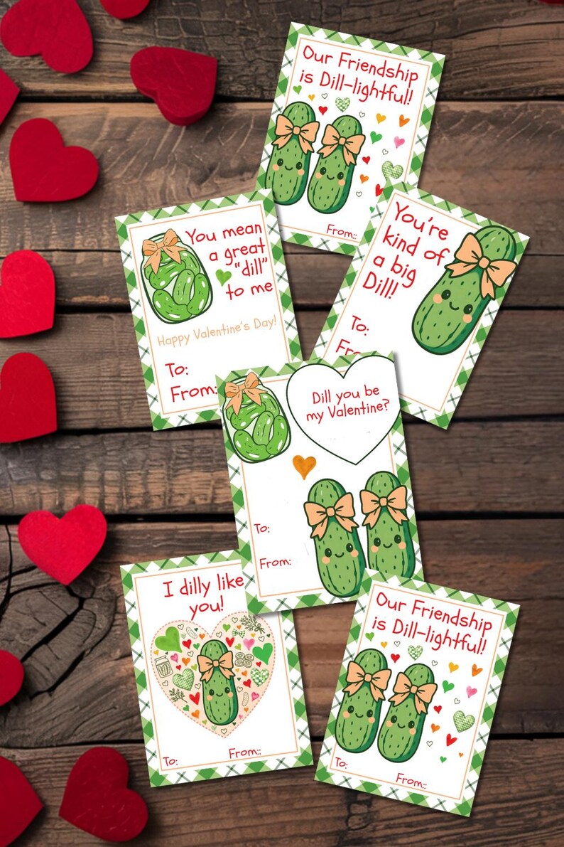 EDITABLE Pickle Valentine's Day Cards Template, Dill Pickle Valentine ...