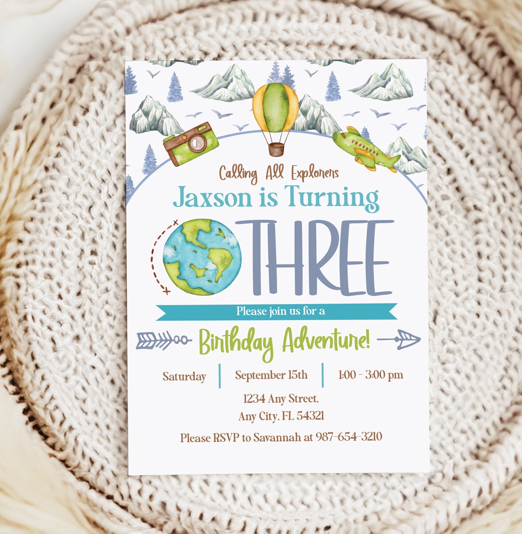 EDITABLE Adventure Explorer Birthday Invitation Template, Any Age, Wild ...