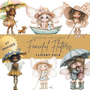 27 PNG, Spring Fairies Clipart, Enchanting Fairy Graphics, Whimsical Printables, Instant Digital Download, Unlimited Commercial Use