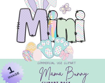PNG "Mini" de Pascua: Fuente Pastel Doodle, Floral Primaveral (Descarga Digital)