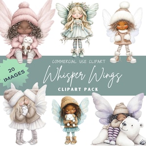 Whisper Wings - Art lunatique ange fée, usage commercial, PNG, art mural magique pour chambre d'enfant, imprimable, cadeau en téléchargement numérique