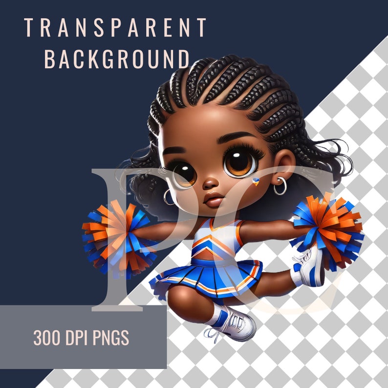 Cheerleader Chibi Clipart: Girl Team Graphics (digital Artwork) - Etsy