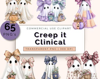 65 PNG Patchwork Ghost Clipart – Halloween Fall Design
