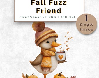 Herbstgans Png, Trendige Gänseimitat-Stickerei PNG, Girly Herbst Png, Kürbissaison, Herbst Vibes Png, Herbstblätter Png, Herbst Kokette Png