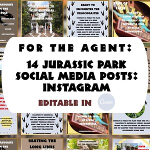 Universal Orlando Resort Travel Agent Instagram Template Posts (Jurassic Park)