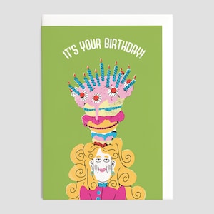 Es ist Dein Geburtstag! | Kuchen Hut Lustig Illustrierte Geburtstagskarte für Sie