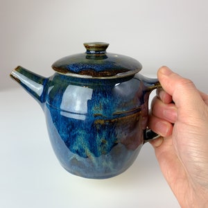 Blue ceramic teapot with lid, ceramic teapot, blue teapot, teapot with lid