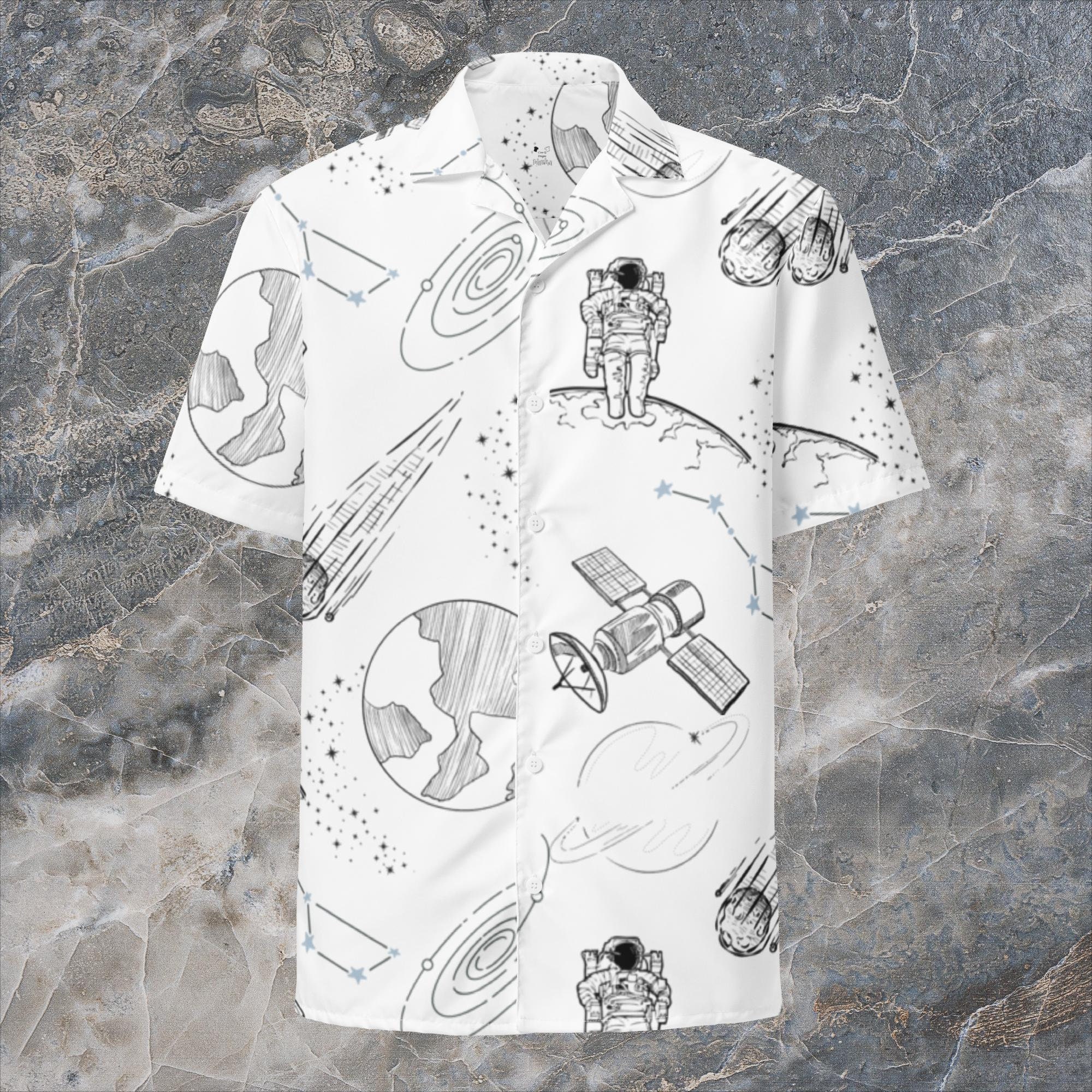 astronaut button up shirt