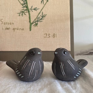 Mid-Century Modern Handmade Pottery Birds by Erik Muntell for Tygelsjö Keramik - Sweden 1960s