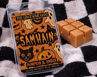 Pumpkin Amber Wax Melts | Gothic Home Decor Gift | Spooky Fall Fragrance | Earthy Autumn | Soy Wax Tart | Dark Americana | Samhain