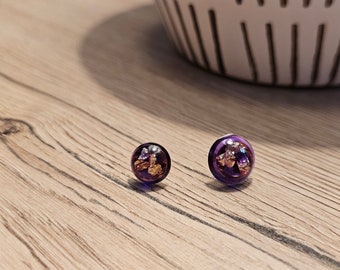 Puces d'oreilles rondes en résine epoxy