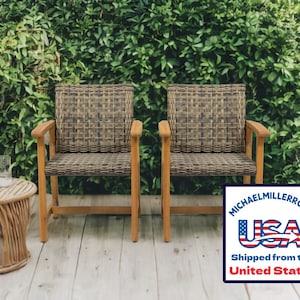 Bohemian lounge chairs, club chairs, wood and wicker dining chairs, two-piece sets perfect for patios and gardens, etc.