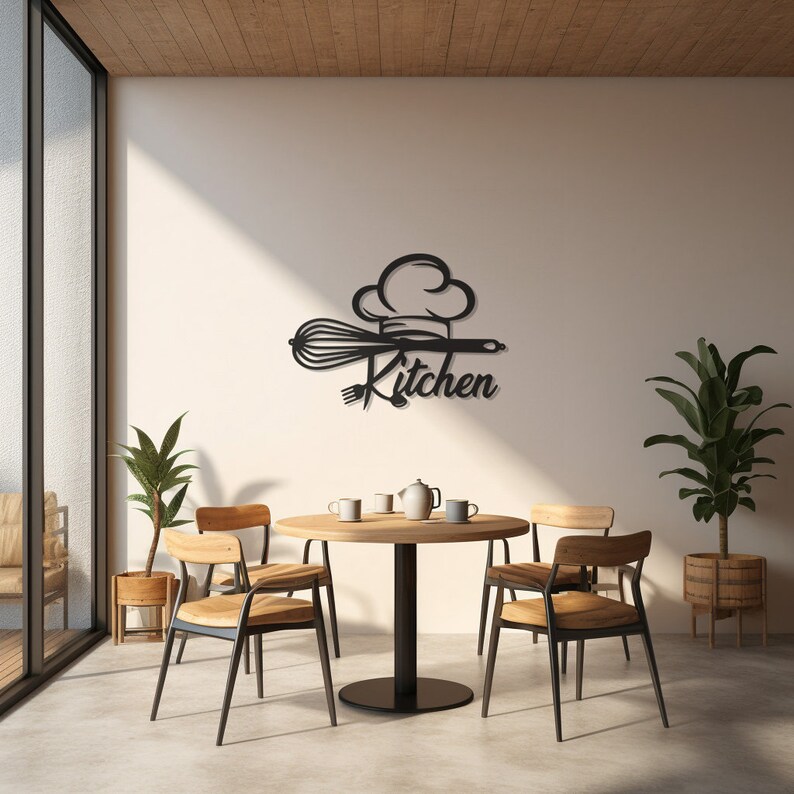 Kitchen Metal Wall Art, Chef Hat Metal Design, Culinary Inspired Decor