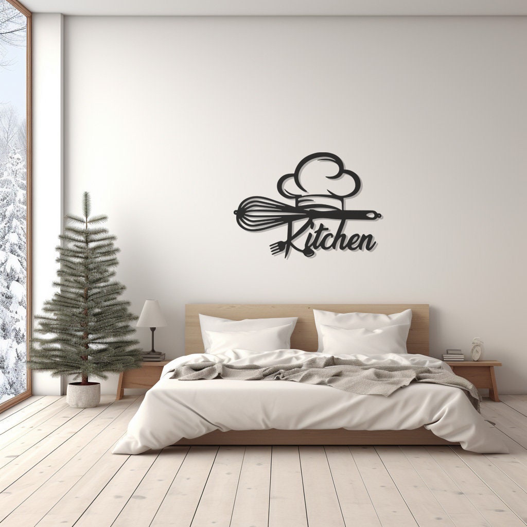 Kitchen Metal Wall Art, Chef Hat Metal Design, Culinary Inspired Decor