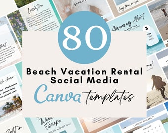 Beach Rental Social Media Templates | Vacation House Instagram Stories Posts | Rental Property Marketing | AirBnb Advertising Bundle