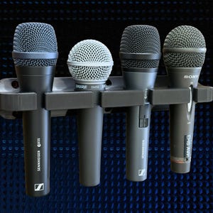 Universal Soft Multi Microphone Wall-Mounted Holder (3-6 Slot Variations)