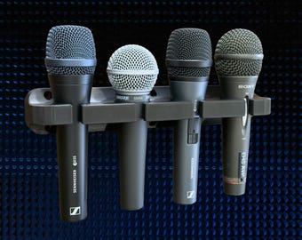 Universal Soft Multi Microphone Wall-Mounted Holder (3-6 Slot Variations)