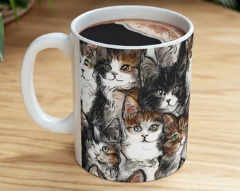 Cat Mom Coffee Mug: Whimsical Cat Lover Gift