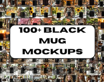 100+ Black Coffee Mug Mockup Bundle (11oz, 15oz) (Digital Download)