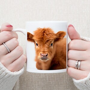 Cute Highland Baby Cow Mug, Little Moo Delight Mug,  Cow Lover Birthday Gifts for Women Birthday Gifts for Mom