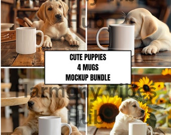 Puppy Dog Mug Mockup Bundle: Ceramic Coffee Cup (Digital Download)