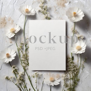 Einladung Mockup, 5x7 Karte Mockup, Blumen Einladung Mockup, Blumen Einladungskarte MockUp, Brautparty Mockup, Hochzeit einladen Mockup