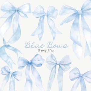 Blue Bow Clipart, Gráficos de arco aquarela azul, Gráficos de arco azul pastel suave, Clip Art de arco aquarela, Laços azuis pastel PNG