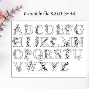 bordado pdf padrão dissolver design de alfabeto, bordado à mão impressão e ponto, costurar letras iniciante bordado alfabeto conjunto padrão