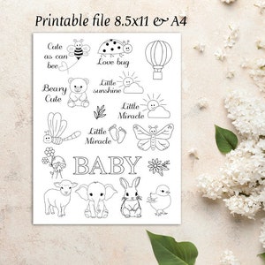 Bordado à mão para bebê, para imprimir e costurar, letras fáceis de costurar, bordado para iniciantes, conjunto de ditados para bebês