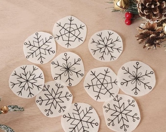 Embroidery designs Christmas Stick and stitch stencils, Washaway Embroidery Stabilizer, Stick and stitch snowflakes Christmas ornaments