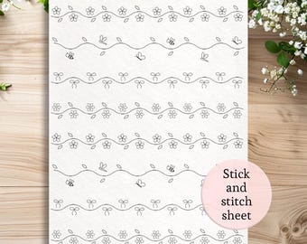 stick and stitch flower trim embroidery sheet pocket transfer paper Washaway Embroidery Stabilizer floral border for sleeves dissolve paper