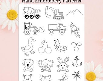 Patrón de bordado infantil sencillo en PDF, plantilla de ganso para principiantes, para pegar y coser, para niños