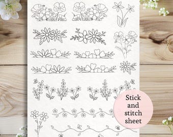 stick and stitch flower trim embroidery sheet pocket transfer paper Washaway Embroidery Stabilizer floral border dissolve paper