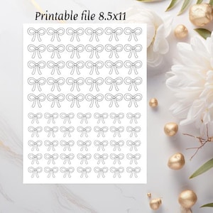 PDF embroidery pattern dissolve hand embroidery printable stick and stitch beginner bow embroidery pattern trending  ribbon digital download