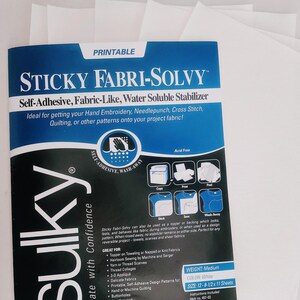 Stick and stitch water souble paper dissolving sticky fabric paper washaway Embroidery Stabilizer printable sulky stick and stitch transfer