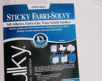 Papel soluble en agua para pegar y coser, papel adhesivo para tela, papel lavable, estabilizador de bordado, papel para transferencia de puntadas e imprimible.