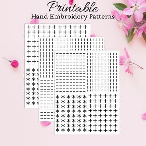 Patrón de bordado sashiko en PDF, bordado a mano, impresión y puntada, conjunto de bordado para principiantes, patrón visible para remiendos de ropa
