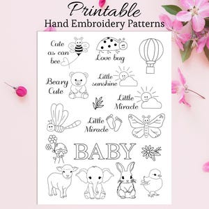 Printable stick and stitch baby nursery hand embroidery print and stitch letters beginner embroidery baby saying pattern