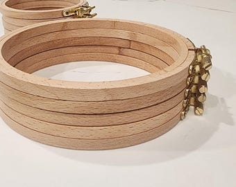 Embroidery Wooden Hoop Set for Embroidery Lover Gift for Her Art Supply 4 In Hoop 6 In Wooden Craft Supply Beechwood Hoop Display frame