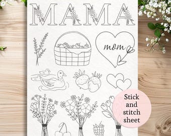 mom embroidery stick and stitch pattern transfer paper Washaway Embroidery Stabilizer sewing Stick and stitch flower dissolve paper