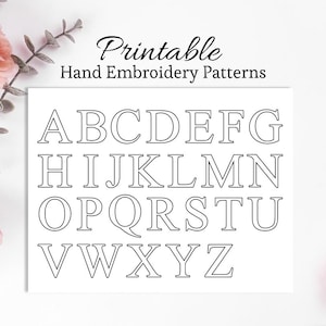 embroidery pdf pattern dissolve alphabet design  print and stitch simple letter beginner embroidery alphabet transfer washaway stencil