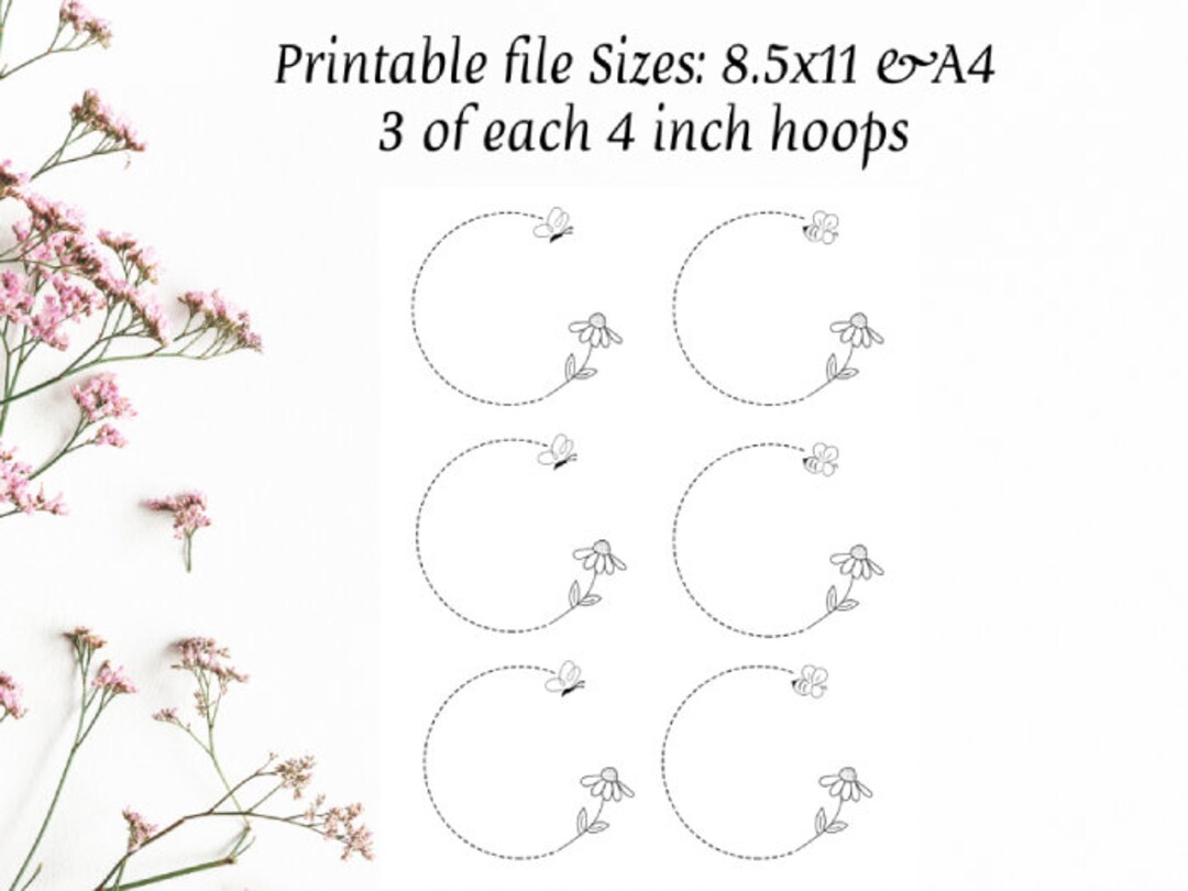 Printable Stick and Stitch Dissolve Custom Hand Embroidery Print and