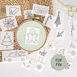 PDF Julbroderimönster upplös handbroderi present stick and stitch nybörjarprydnadsmönster digital nedladdning