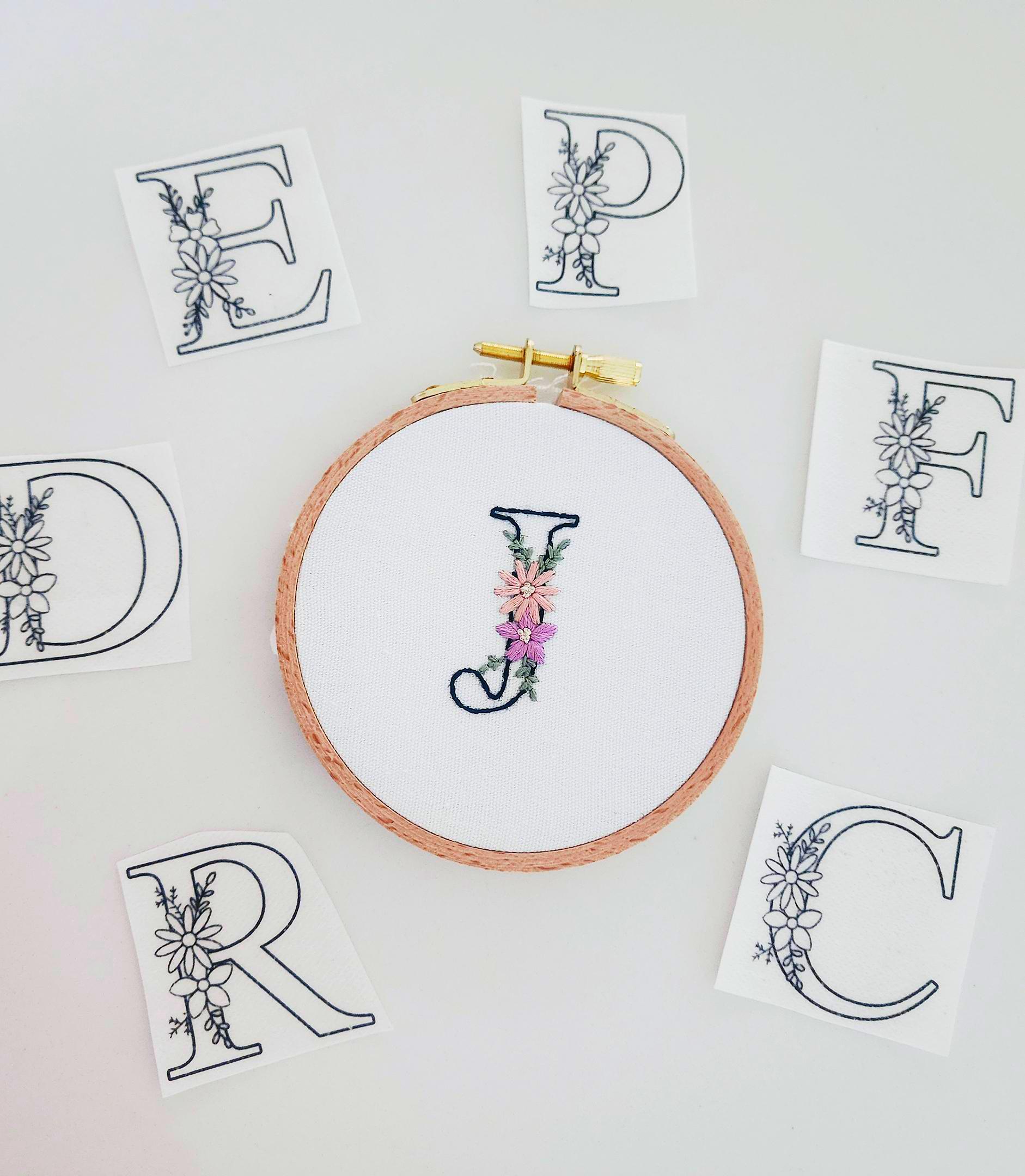 Stick and Stitch Alphabet Embroidery Peel and Stick Letter Hand ...
