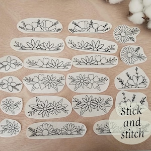 embroidery flower pockets full sheet,Stick and stitch transfer paper, Washaway Embroidery Stabilizer, sewing Stick and stitch dissolve paper