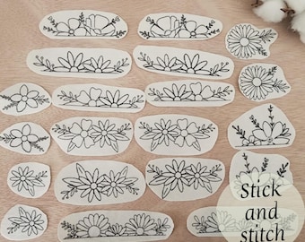 embroidery flower pockets full sheet,Stick and stitch transfer paper, Washaway Embroidery Stabilizer, sewing Stick and stitch dissolve paper