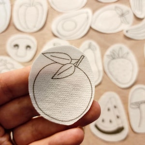 borduurpatronen fruitgroente, transferpapier voor plakken en naaien, wasbare borduurstabilisator, fruitpatronen oplospapier