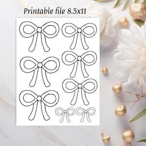 PDF embroidery pattern dissolve hand embroidery printable stick and stitch beginner bow embroidery pattern trending  ribbon digital download